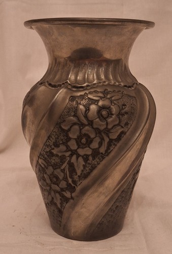 Vaso retrò peltro lavorato - retrò, in