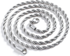 ® Collana Uomo Argento Con Base in Acciaio Inossidabile 316L Resistente All'Acqu