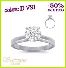 ANELLO SOLITARIO ORO BIANCO