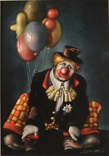 BONOMETTI Marialuisa "olio su velluto " Clown " - no cascella faccincani bueno