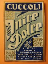 Etichetta. Anice Dolce. Distilleria Cuccoli Carlo & Figlio. Formigine (Modena).