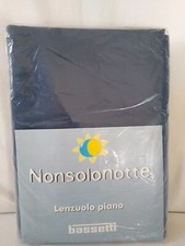 Bassetti Nonsolonotte lenzuolo piano 1 piazza singolo sopra blu puro cotone 