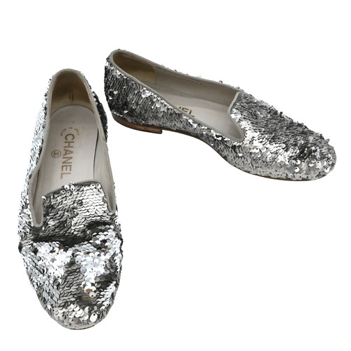 Mocassini chanel argento con - mocassini,