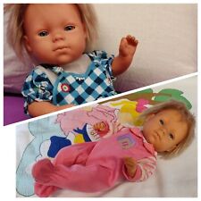 BAMBOLA FURGA "BEBI NATI" CM.32 CON 2 ABITINI, CAPELLI EFFETTO BAGNATO ANNO '88