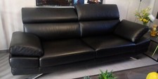 DIVANO IN PELLE NERA POLTRONESOFA'