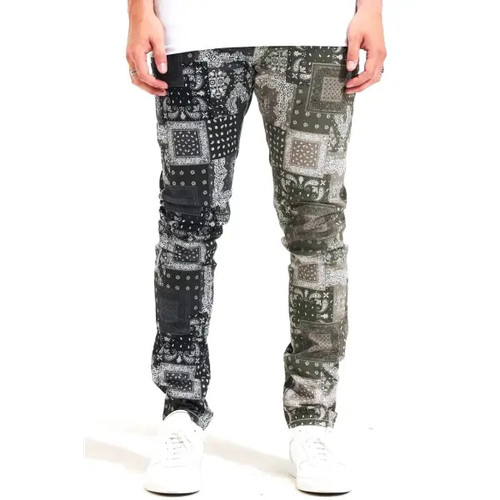 Jeans denim paisley - , bicolore