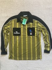 🟡🎁Maglia Vintage Arbitro FIGC Diadora  Rarissima e nuova con cartellino!