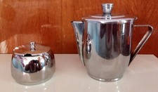 Zuccheriera e teiera di acciaio Inox 18/10 