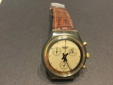 SWATCH CHRONO,SWISS MADE.CINTURINO PELLE.USATO,PERFETTAMENTE FUNZIONANTE. 1990.