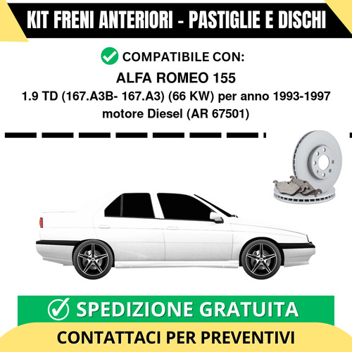 Kit freni anteriori - anteriori, alfa