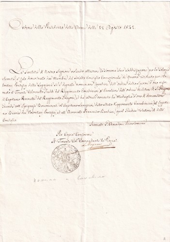 Kk837 bologna 1842 nomina - 1842-nomina, a