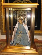 700 /800 ANTICA SCARABATTOLA  RELIQUIARIO MADONNA IN CERA CON OCCHI IN VETRO