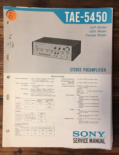 Sony tae 5450 - sony, tae-5450
