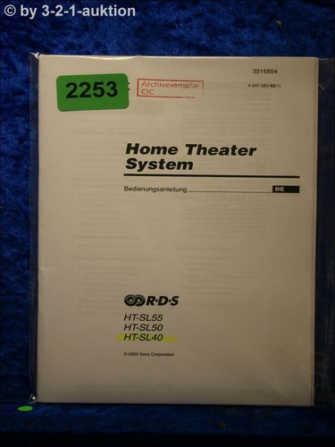 Sony manuale istruzioni ht - manuale, di