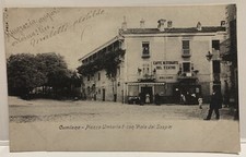 Cartolina animata Cumiana Caffè Teatro Piazza Umberto I V.le Sospiri Bigliardo