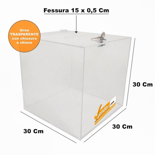 Urna trasparente cubo da - trasparente, a