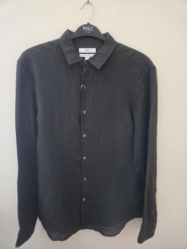 Camicia kaki puro lino - m&s,