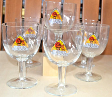 6 Calici Birra STEEN BRUGGE coppa allungata vetro sottile cl 33 come nuovo