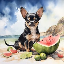 Quadro acquerello chihuahua