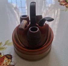 Portapipe più 3 pipe: Lorenzo Uncle Paul, Parigina Gais e Stadio anni 70