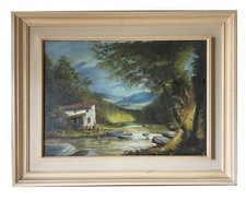 Quadro dipinto ad olio su tela cm 50 x 70 Giacomo Parisi con cornice cm 73 x 93