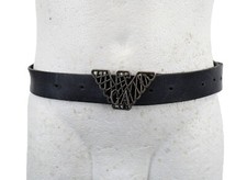 Giorgio Armani cintura donna 50/125 metallo logo fibbia classica larghezza blu