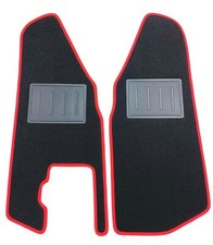 ASC tappetini auto set kit 2pz Ape Piaggio 50  bordo rosso e battitacco in gomma