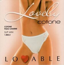LOVABLE 3 SLIP DONNA art. 10033 MINI COTONE PIZZO OFFERTA 3X2 / 2+1 MUTANDE 