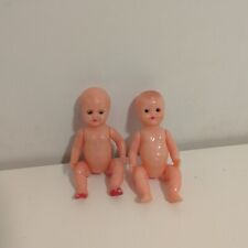 2 MINI bambole vintage, anni 50, celluloide, altezza 8 cm - Made In Italy 