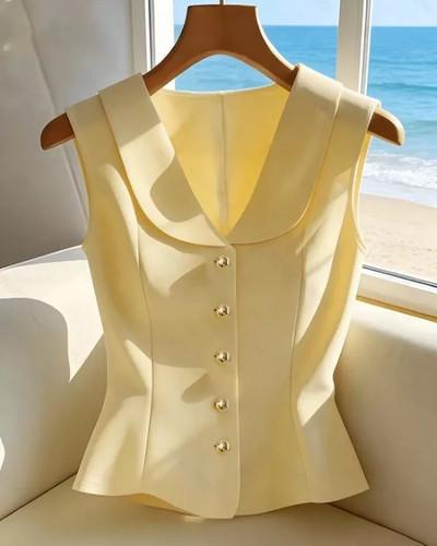Top elegante donna giallo - donna,