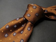 Cravatta collo seta medaglioni geometrici solidi rame Canali $250 nuova con etichette Italia Y46