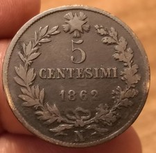 Moneta 5 Centesimi 1862