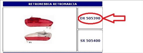505390 fanale retromarcia - 505390,