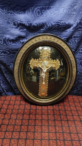 Antico crocefisso ottone in - antico,
