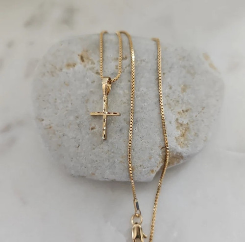 Collana con croce - , oro