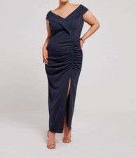 EX YOUR CURVE MAXI ABITO DONNA LONDRA RACCOLTO BLU NAVY NUOVO TAGLIA 14 (rif 781)