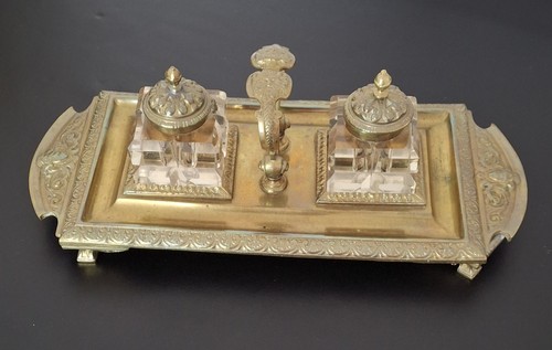 Antico set scrivania bronzo