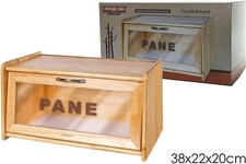 Portapane in Legno 38 cm - Contenitore Portatutto con Anta Apribile per Cucina