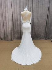 HBH moda sposa I abito da sposa linea A con pizzo tulle con maniche pezzo unico taglia 38