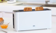 Tostapane Braun PurEase HT3100WH, Bianco, Fessura Lunga, 2 Fette
