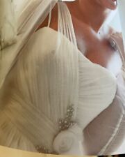 abito da sposa, marca Pronovias, usato, taglia 40 con coda e velo a strascico