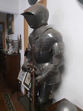 Grande Armatura vera elmo cavaliere Medievale templare artigianale medioevo  