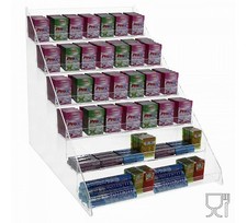 E-498 PCR-D Porta caramelle da banco in plexiglass trasparente - Larghezza 46 c