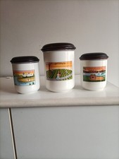 VILLEROY & BOCH N. 3 BARATTOLI IN CERAMICA DESIGN NAIF LAPLAU ANNI 70/80