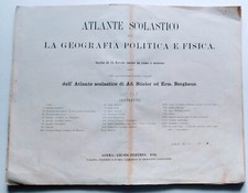 15 cartine geografiche + planetario - Incisione 1876 - Atlante Stieler