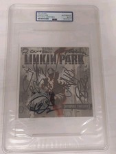 LINKIN PARK BAND AUTOGRAFO FIRMATO CHESTER BENNINGTON CD Cover PSA CERTIFICATO DNA