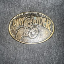 FIBBIA CINTURA VINTAGE ANNI 70 ***DIRT BIKE*** MOTOCROSS OTTONE MASSICCIO