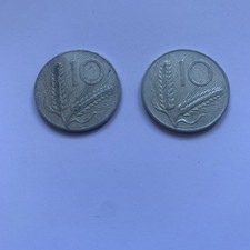 2 MONETA DIECI LIRE 10 SPIGHE