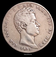 CARLO ALBERTO . 5 Lire 1835