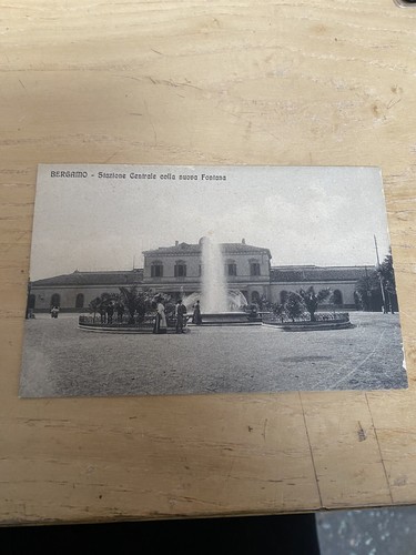 Cartolina bergamo stazione - bergamo,